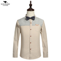 马尼亚袋鼠 男士时尚绅士休闲牛津纺长袖衬衫