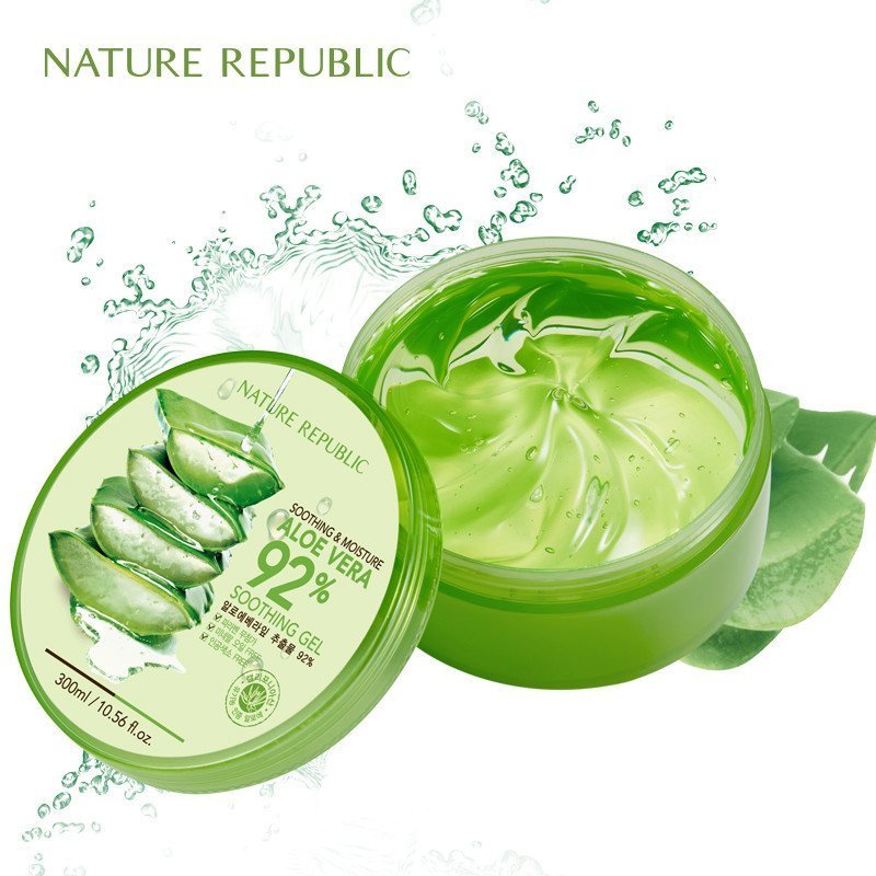 韩国Nature Republic自然乐园 纳益其尔芦荟舒缓保湿凝胶 芦荟胶3只装300ml*3 密集补水战痘修护