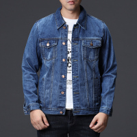 美特邦杰春秋牛仔外套男士2020新款春秋季款韩版潮流工装服牛仔衣夹克男外套男休闲百搭男装休闲深蓝色