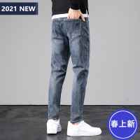 美特邦杰春季新款弹力牛仔裤男修身直筒休闲男裤子2021春装男士牛仔裤青年男装长裤子