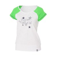 super.natural 瑞士 旅行休闲 女子白色印花芦荟棉T恤