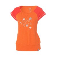 super.natural 瑞士 旅行休闲 女子橙色印花芦荟棉T恤