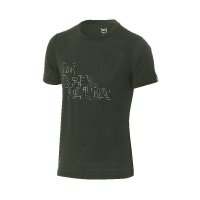 super.natural 瑞士 旅行休闲 男子军绿印花cool羊毛T恤