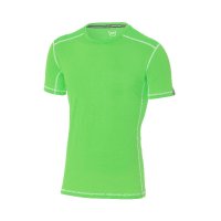 super.natural 瑞士 背部网眼透气 男子亮绿色cool羊毛跑步T恤