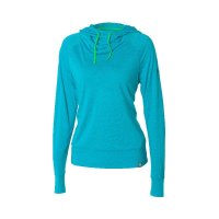 super.natural 瑞士 宽松舒适 女子蓝色cool羊毛带帽T恤