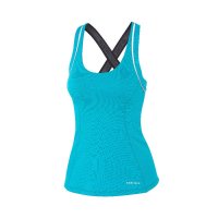 super.natural 瑞士 健身快干 女子蓝色后背交叉cool羊毛背心