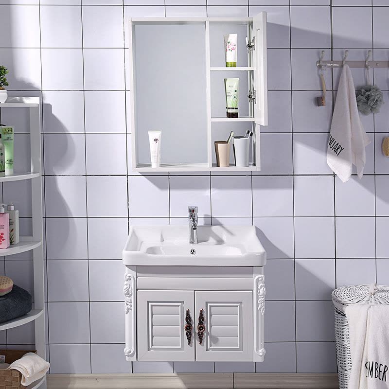 帝宏 太空铝浴室柜镜柜 简约现代挂墙式洗手洗脸盆柜组合洗漱台图片
