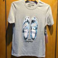 2016春夏VANS范斯正品男款灰色棕榈鞋印花圆领短袖T恤VN0004X54OU