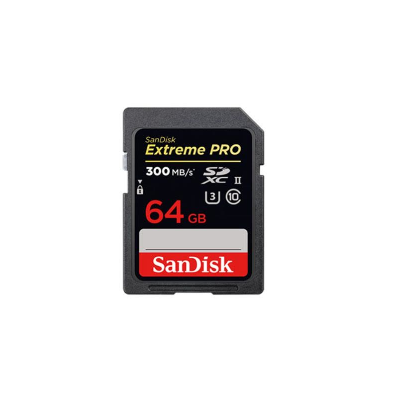 闪迪(SanDisk)高速SDXC UHS-II存储卡 64GB 读速300MB/s 写速260MB/s图片
