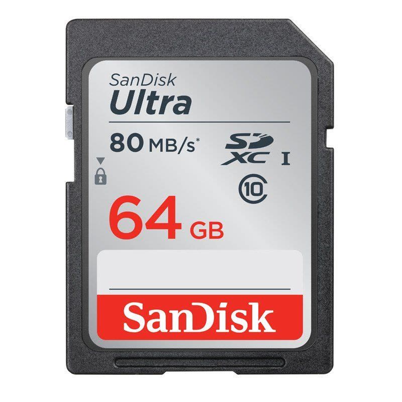 闪迪(SanDisk)64GB 读速80MB/s 高速SDXC UHS-I相机/摄像机 存储卡 Class10 SD卡图片