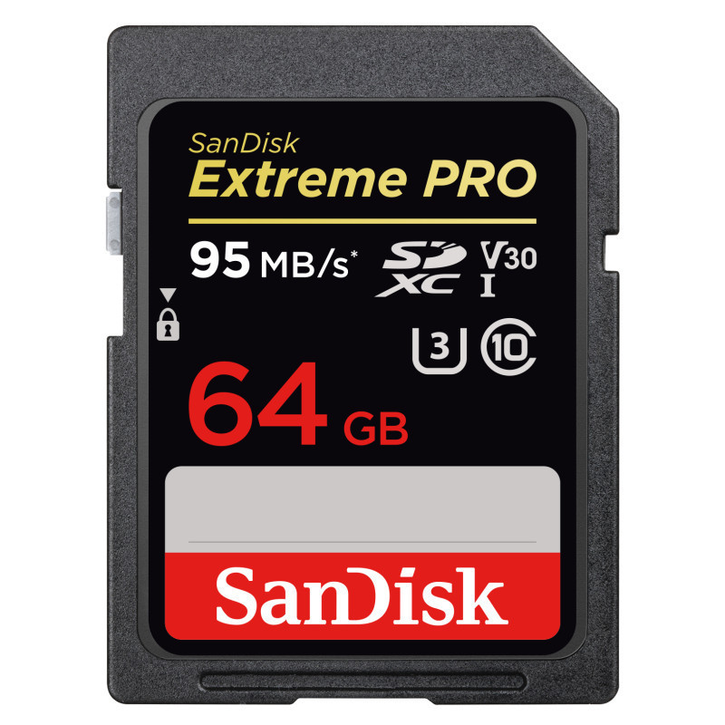 闪迪(SanDisk)64GB 读速95MB/s 写速90MB/s 高速SDXC UHS-I存储卡 U3 4K SD卡