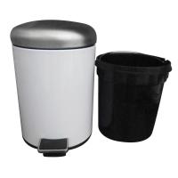 建新JIANXIN 5L不锈钢白色圆盖脚踏垃圾桶
