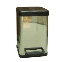 建新 JIANXIN 14L不锈钢静音方形时尚脚踏垃圾桶 J503-U