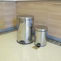 建新 JIAN XIN 不锈钢脚踏垃圾桶套装 5L+20L