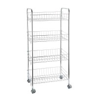 建新四层多功能移动置物架，四层移动收纳架，书房杂物收纳架，浴室置物架 SR274-A