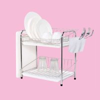 建新 JIAN XIN 不锈钢双层碗碟架、碗碟沥水架、厨房置物架 SR288-P