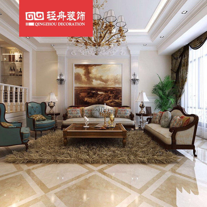 轻舟装饰北京家装公司室内设计/全案装修施工主材效果图/平层复式别墅加建全包装修/中式风格