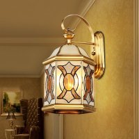 帝歌 全铜壁灯 欧式简约室外阳台壁灯美式乡村过道走廊客厅墙壁灯