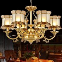 帝歌 全铜灯 欧式客厅吊灯饰 美式全铜吊灯别墅餐厅卧室灯具