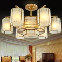 帝歌全铜吊灯欧式客厅吊灯具美式卧室书房铜灯新中式餐厅吊灯