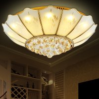 帝歌全铜吸顶灯美式客厅餐厅灯具简约卧室灯饰 欧式水晶吸顶灯66010/650