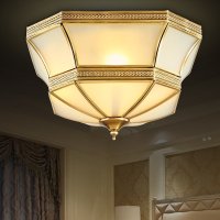 帝歌全铜吸顶灯欧式客厅灯饰美式复古全铜灯简约卧室书房灯具66038