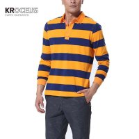 Kroceus科诺修思男式长袖条纹POLO衫22080