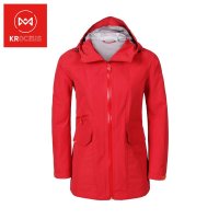 KROCEUS户外2016春季女式中长款修身防水单层冲锋衣24151