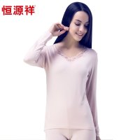 自发热色拉姆莫代尔情侣保暖内衣套装 男女时尚修身蕾丝秋衣秋裤