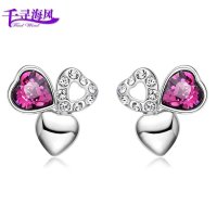 千寻海风(findwind)花开花落施华洛世奇元素水晶耳钉情人节七夕节圣诞节新年礼物送女友送母亲节礼物