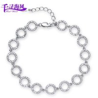 千寻海风(findwind)S925银圈起幸福水晶手链情人节七夕节圣诞节新年礼物送女友送母亲节礼物