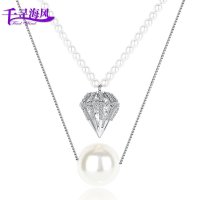 千寻海风(findwind)暮城之光双层水晶珍珠毛衣链吊坠项链情人节七夕节圣诞节新年礼物送女友送母亲节礼物