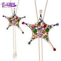 千寻海风(findwind)璀璨海星水晶毛衣链长款项链情人节七夕节圣诞节新年礼物送女友送母亲节礼物