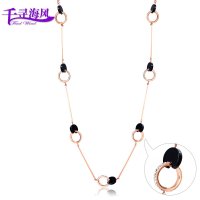 千寻海风(findwind)一生一世毛衣链玫瑰金长款项链情人节七夕节圣诞节新年礼物送女友送母亲节礼物