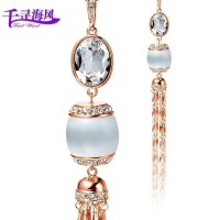 千寻海风(findwind)爱的轨迹流苏仿猫眼石水晶毛衣链长款项链情人节七夕节圣诞节新年礼物送女友送母亲节礼物