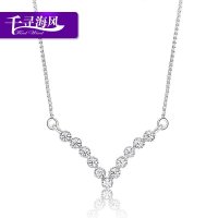 千寻海风(findwind)S925银幸福流光水晶项链 短款锁骨链情人节七夕节圣诞节新年礼物送女友送母亲节礼物