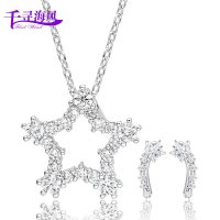 千寻海风(findwind)S925银星星项链耳钉二件套 超值套装情人节七夕节圣诞节新年礼物送女友送母亲节礼物