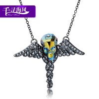 千寻海风(findwind)骷髅天使施华洛世奇元素水晶项链情人节七夕节圣诞节新年礼物送女友送母亲节礼物