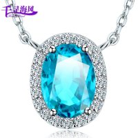 千寻海风(findwind)爱情蓝调施华洛世奇水晶元素项链情人节七夕节圣诞节新年礼物送女友送母亲节礼物