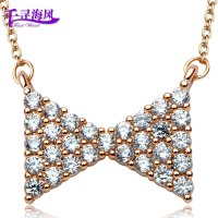 千寻海风(findwind)简爱蝴蝶结水晶项链短款锁骨链配饰情人节七夕节圣诞节新年礼物送女友送母亲节礼物
