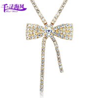 千寻海风(findwind)密钻蝴蝶结水晶项链情人节七夕节圣诞节新年礼物送女友送母亲节礼物