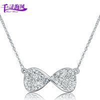 千寻海风(findwind)满钻蝴蝶结水晶项链短款情人节七夕节圣诞节新年礼物送女友送母亲节礼物