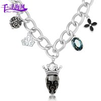 千寻海风(findwind)骷髅施华洛世奇元素水晶项链情人节七夕节圣诞节新年礼物送女友送母亲节礼物