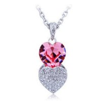 千寻海风(findwind)心心相依施华洛世奇元素水晶项链配饰情人节七夕节圣诞节新年礼物送女友送母亲节礼物