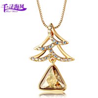 千寻海风(findwind)圣诞树施华洛世奇元素水晶项链锁骨链情人节七夕节圣诞节新年礼物送女友送母亲节礼物