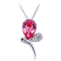 千寻海风(findwind)蜻蜓百合施华洛世奇元素水晶项链配饰情人节七夕节圣诞节新年礼物送女友送母亲节礼物