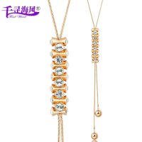 千寻海风(findwind)婀娜多姿水晶毛衣长款项链情人节七夕节圣诞节新年礼物送女友送母亲节礼物