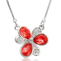 千寻海风(findwind)樱花施华洛世奇元素水晶短锁骨链情人节七夕节圣诞节新年礼物送女友送母亲节礼物