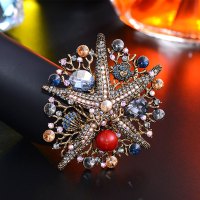 千寻海风(findwind)五彩海星水晶胸针胸花情人节七夕节圣诞节新年礼物送女友送母亲节礼物