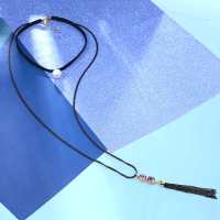 千寻海风(findwind)仿珍珠水晶双层毛衣链长项链情人节七夕节圣诞节新年礼物送女友送母亲节礼物